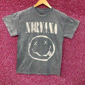 Nirvana Nevermind Dead Smiley Gray T-Shirt Medium